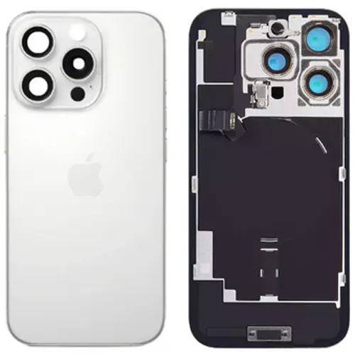 Replacement for IPHONE 16 PRO WHITE BACK GLASS HOUSING W/STEEL - Quality Phone Parts in Sri Lanka